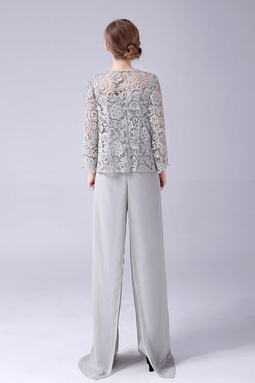 Sliver jumpsuit / buksedragt adskiller blonde chiffon mor til bruden kjole